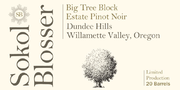 Sokol Blosser - Big Tree Block Dundee Hills Estate Pinot Noir - Label
