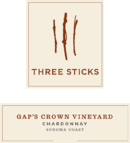 Three Sticks Wines - Chardonnay Gap's Crown Vineyard - Label