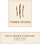 Three Sticks Wines - Pinot Noir Gap's Crown Vineyard Sonoma Coast - Label