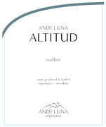 Andeluna - Altitud Malbec - Label