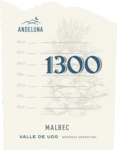 Andeluna - 1300 Malbec Valle de Uco - Label