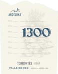 Andeluna - 1300 Torrontes Valle de Uco - Label
