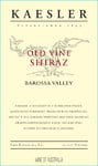 Kaesler Wines - Shiraz Old Vine Barossa Valley - Label